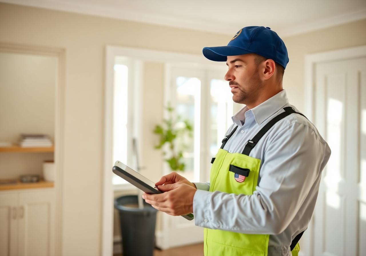 CORE TEAM restoration professional assessing damage inside a home